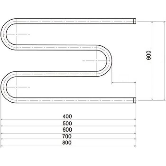 Водяной полотенцесушитель Тругор М 1 60x50 Хром