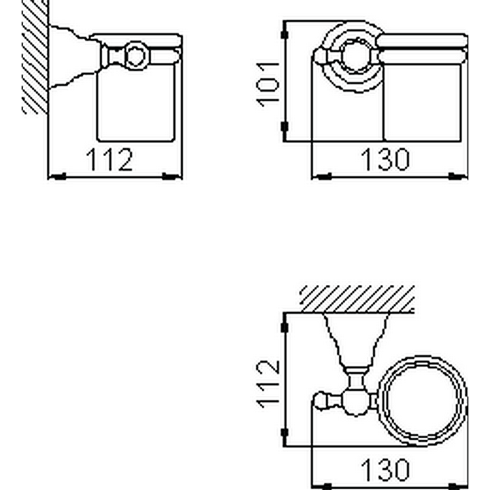 HUBER Croisette Стакан подвесной, цвет хром/керамика