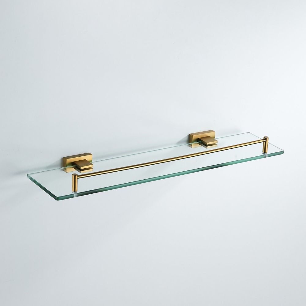 Полка стеклянная Shevanik SG5619G, золотой сатин