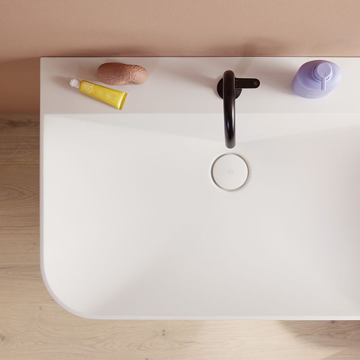 BURGBAD B.ME Комплект мебели 800х550х680 мм., подвесной, 2 ящика, раковина белая матовая с 1 отв., открывание нажатием G0126, цвет белый матовый