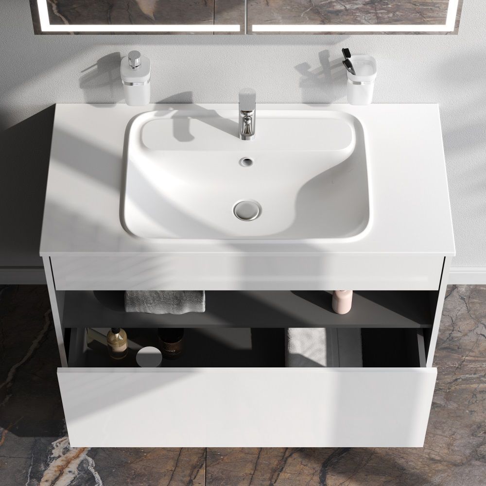 M8FFUX1001WG Func, База с нишей, 1 ящик (pull-out), 100 см, цвет белый глянец M8FFUX1001WG Func, База с нишей, 1 ящик (pull-out), 100 см, цвет белый глянец