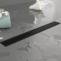 Plumberia Selection Трап душевой PS LINEAR 6x80 2устор. накладка из нерж.стали, комбинир.затвор с горизонт. Выпуском Ду 50мм,40л/мин, черн.матов.