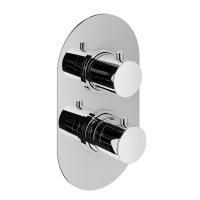 Plumberia Selection IXO Смеситель термостат встраиваемый для душа 2 выход в к-те со встраив.частью, накл. овальная из нерж.стали, хром