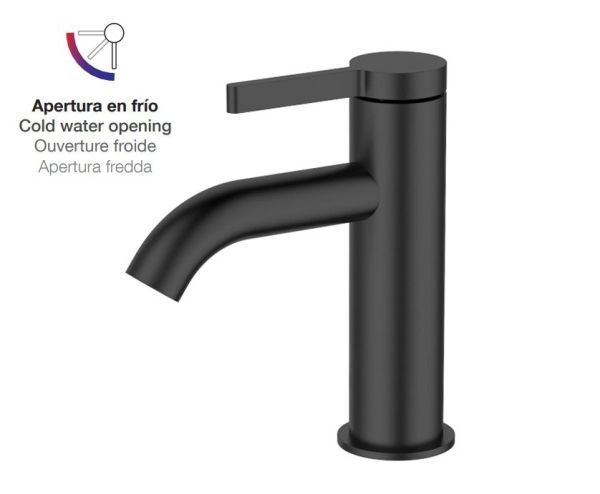 AQG Urban Flow, однорычажный смеситель для раковины без донного клапана, цвет черный матовый