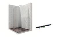 Душевой уголок Ambassador Diamond 12011104L-PR1, прямоугольный, линейный трап, 120х80