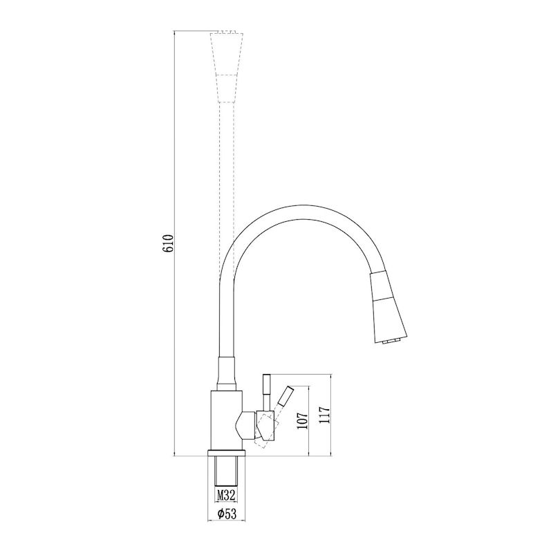 Смеситель для кухни с гибким изливом и режимом душ Savol S-3002CM-12, матовое золото, артикул S-3002CM-12