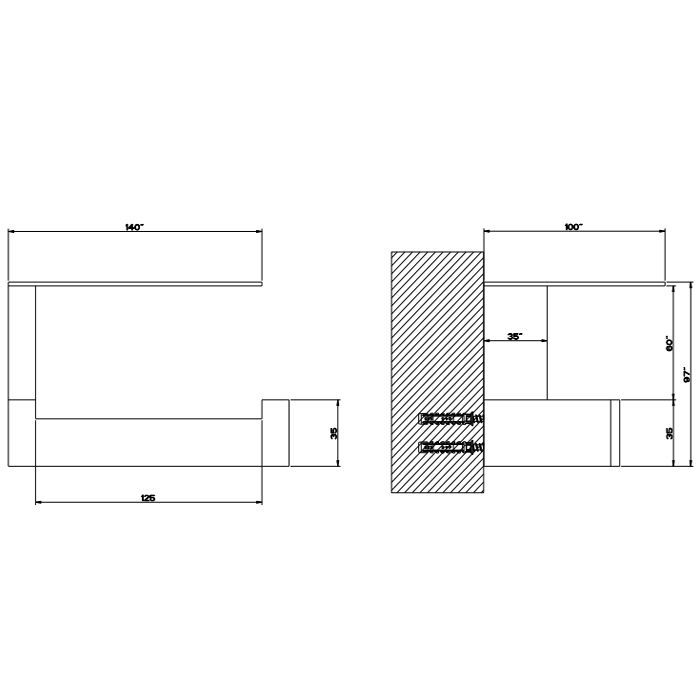 GESSI  INVERSO ACCESSORIES Настенный держатель для туалетной бумаги с крышкой, цвет: Brass Brushed PVD