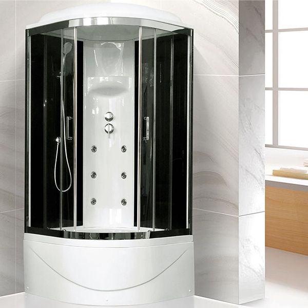 Душевая кабина Royal Bath ВК 100x100 RB100BK3-BT-CH с гидромассажем стекло прозрачное задняя стенка Черная Душевая кабина Royal Bath ВК 100x100 RB100BK3-BT-CH с гидромассажем стекло прозрачное задняя стенка Черная