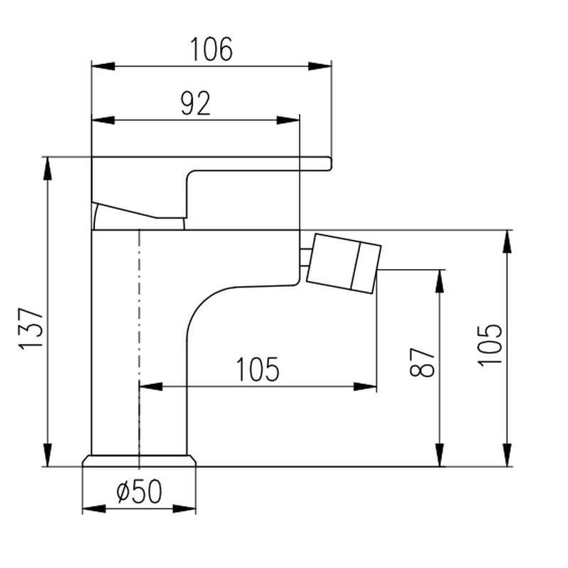 Смеситель для биде Rav Slezak VLTAVA VT445.5KCMATZ, черный/золото