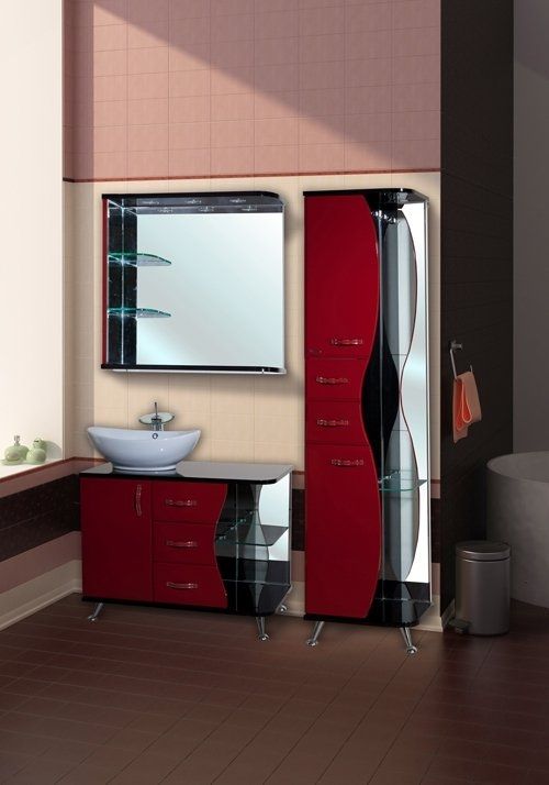 Зеркало Bellezza Рио 70 L 4613611062211 с подсветкой Черное Красное