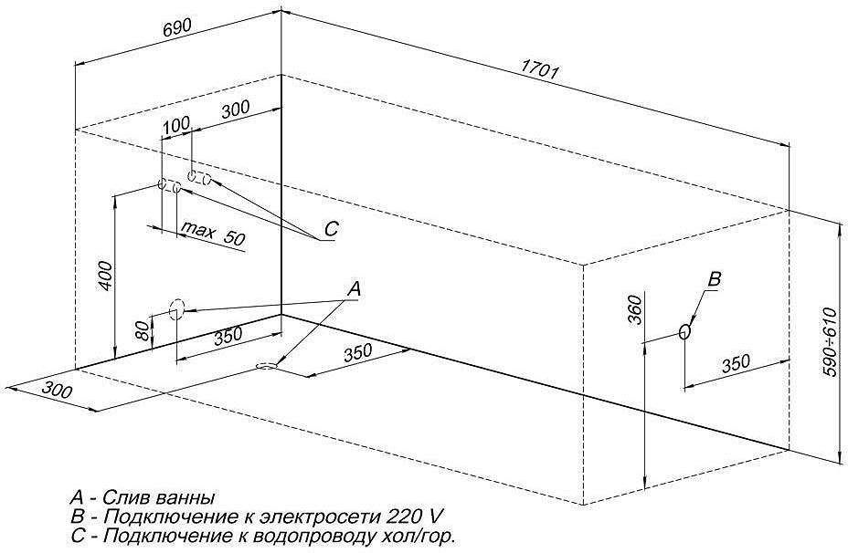Акриловая ванна Aquanet West NEW 170x70 Акриловая ванна Aquanet West NEW 170x70
