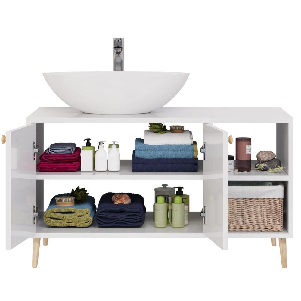 Тумба с раковиной напольная Dreja Luno 100 см, белый, артикул 99-2003-com