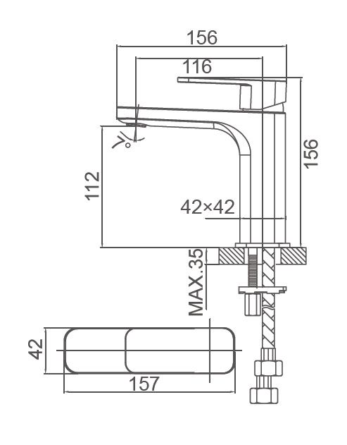 Смеситель для раковины WONZON & WOGHAND ARNIE, Хром (WW-691101-CR)