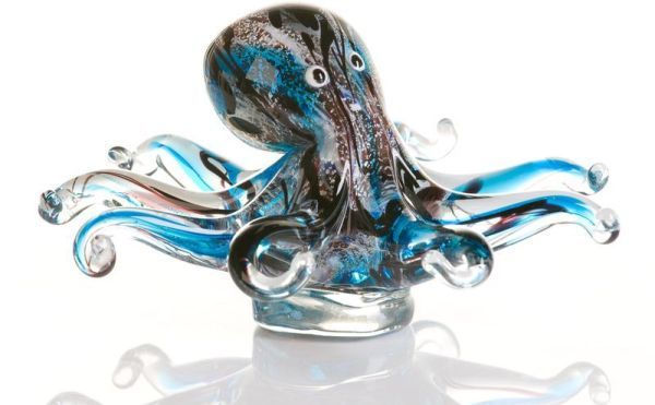Casablanca, фигурка стеклянная "Осьминог", цвет серебристо-голубой