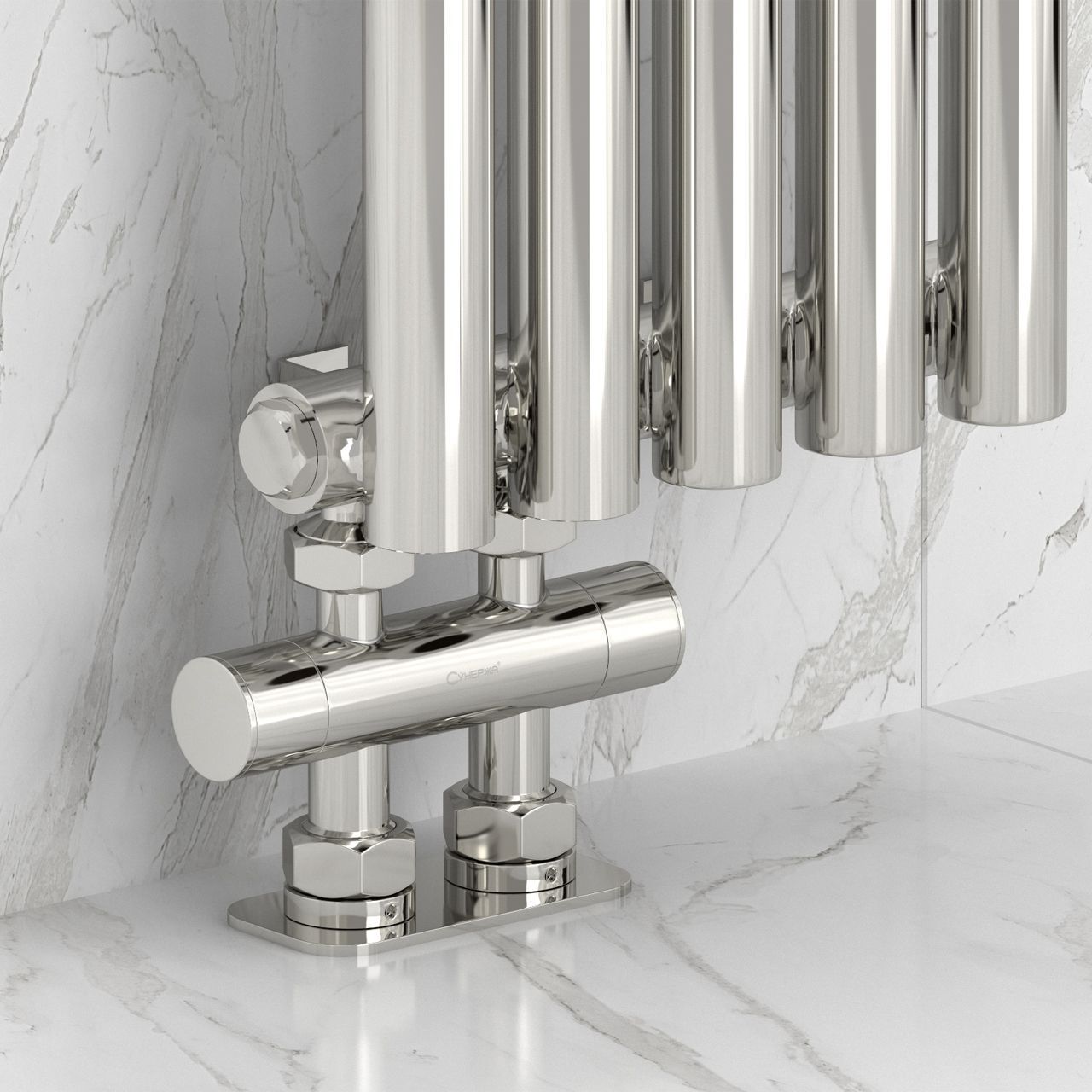 Вентиль 2х3/4" прямой скрытый-скрытый EU50 (Золото)