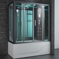 Душевой бокс SSWW BU615 R 170x85 с баней профиль Голубой сапфир матовый задняя стенка зеркальная