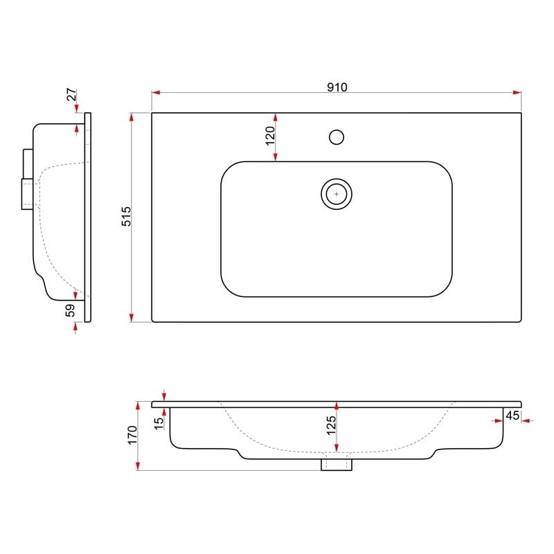 Раковина Dreja Just Flat 42091-KL, артикул 42091-KL