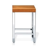 Decor Walther Wood HO Табурет 30x30x44см, цвет: сталь полированная / светлый бук ЗАКАЗ ПО ЗАПРОСУ