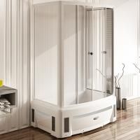 Душевой уголок Radomir Диана 140x95 1-03-1-0-0-0140 с поддоном профиль Белый стекло прозрачное