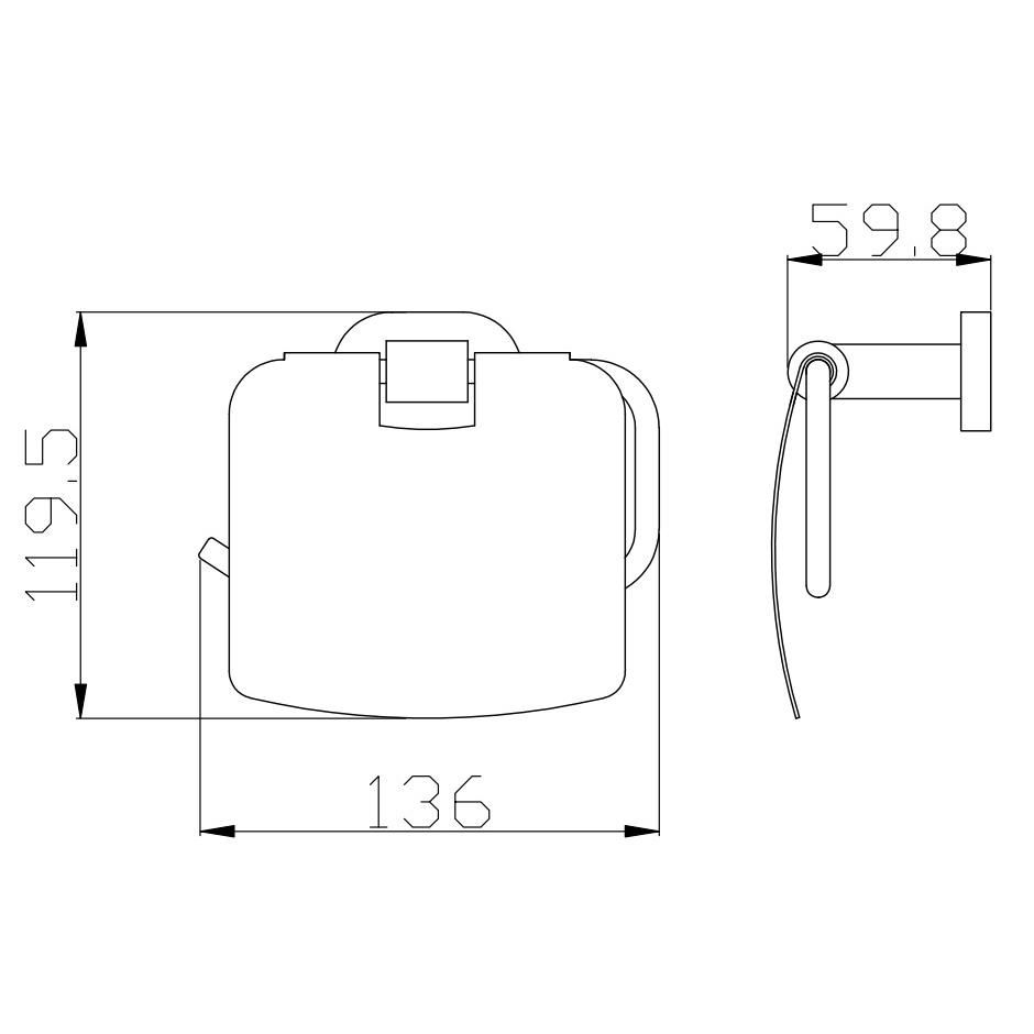 Держатель для туалетной бумаги Rav Slezak YUKON YUA0400CMAT, черный, артикул YUA0400CMAT