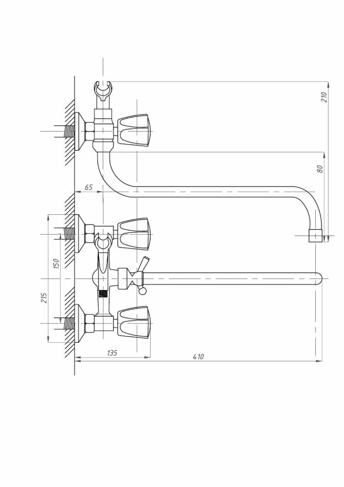 Смеситель для ванны с душем FAUZT FZs-428-17 тип См-ВУДРНШлА, артикул FZs-428-17