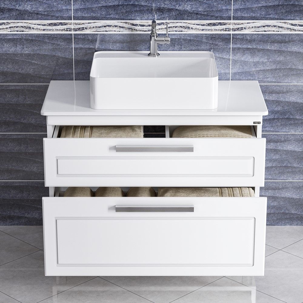 Тумба под раковину Санта Нептун 100 230009н напольная, со столешницей  ( ум. Гамма56)