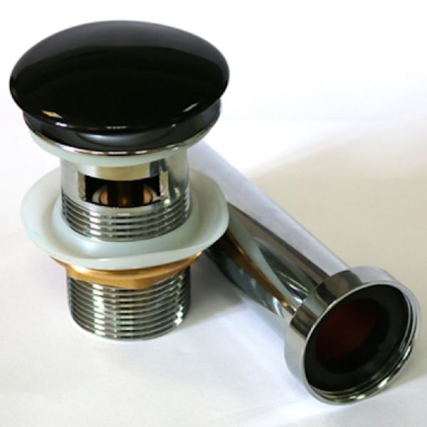 Донный клапан Melana T201B Черный, Хром