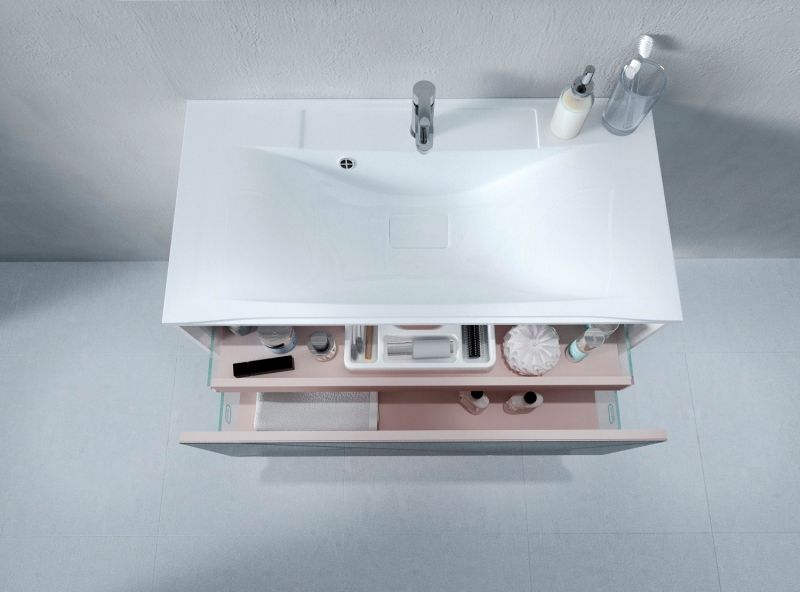 Тумба под раковину Marka One Seattle 90П У73665 подвесная Mosaic Mirror, артикул У73665