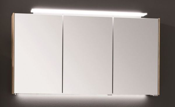 Puris D.Light, зеркальный шкаф с навесной LED подсветкой 1200 мм, цвет серый космос матовый