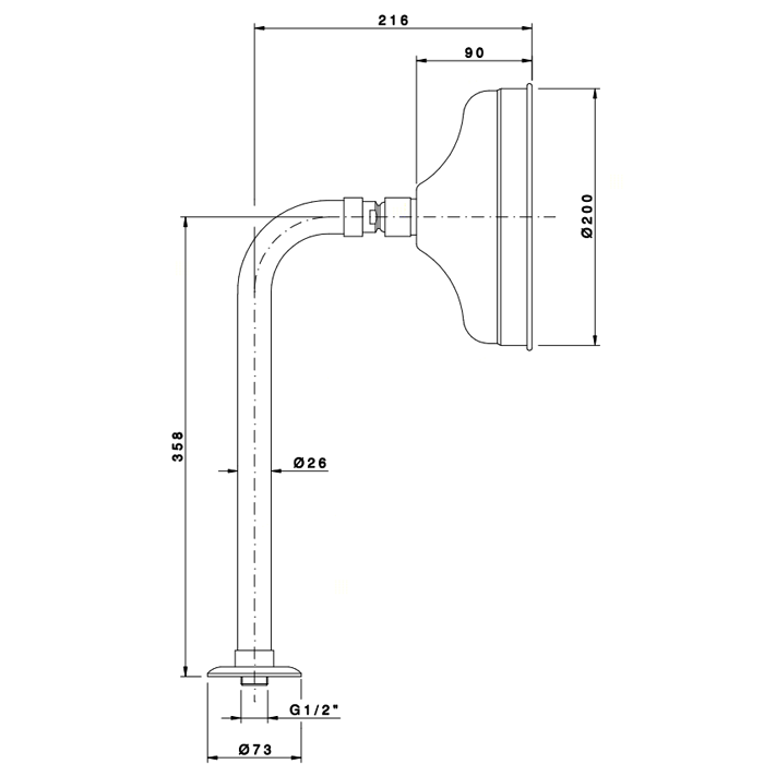 Nicolazzi Doccia Верхний душ, Ø 20см, цвет: бронза