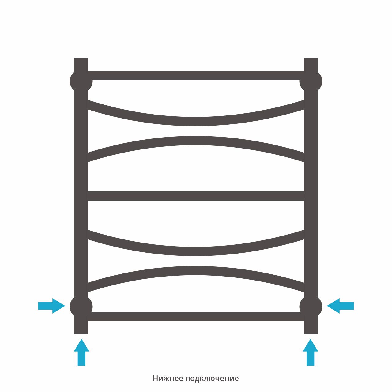 Полотенцесушитель водяной АЖУР 600х500 (Матовый белый)