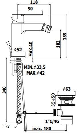 Смеситель для биде Paffoni Ringo RIN135NO черный матовый