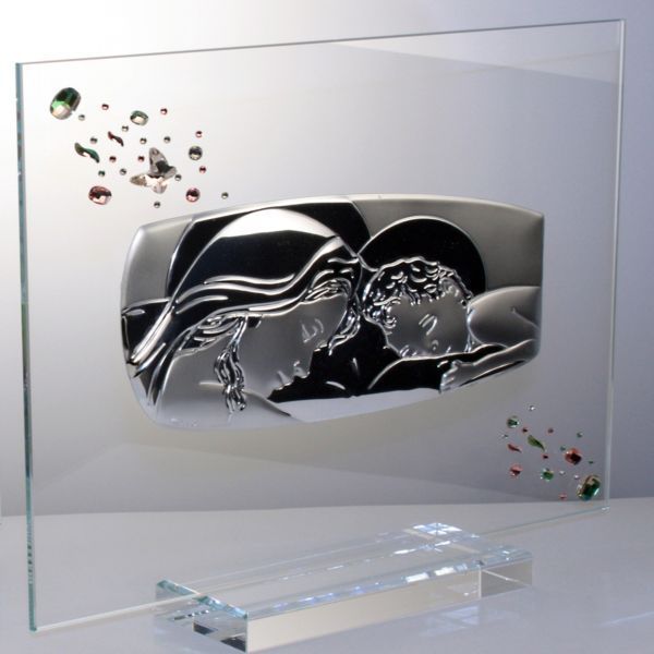 CTF, икона материнства средняя, 30х25 см, цвет серебро