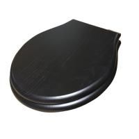 Сиденье для унитаза, Globo, Paestum, с крышкой, ширина, мм-368, глубина, мм-415, с плавным опусканием SoftClose, материал шарниров-металл, цвет шарниров-золото, материал сиденья-дерево, цвет-черный Rovere NERO