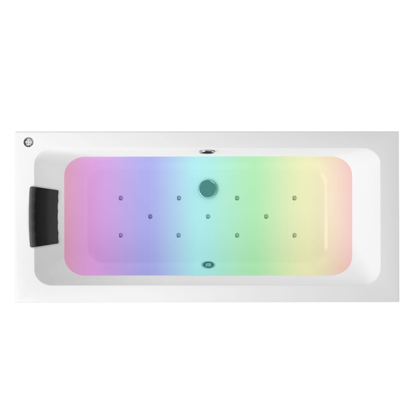 Аэромассажный комплект с хромотерапией 5 в 1 Lavinia Boho Pure 362810AC, акриловая ванна 170x75 см, каркас с монтажным набором, подголовник, хромотерапия, аэромассаж