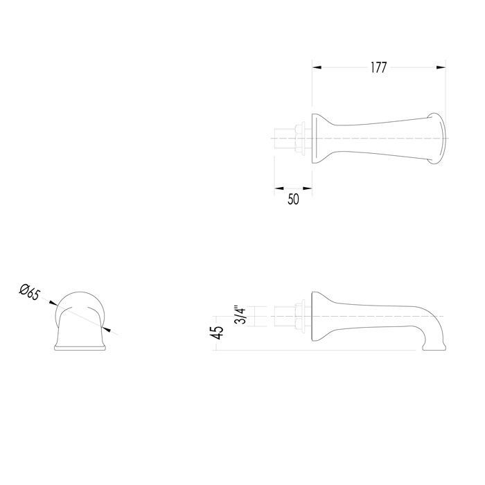 Devon  Излив  настенный 172 мм, цвет: никель блестящий, артикул MARFWBNK