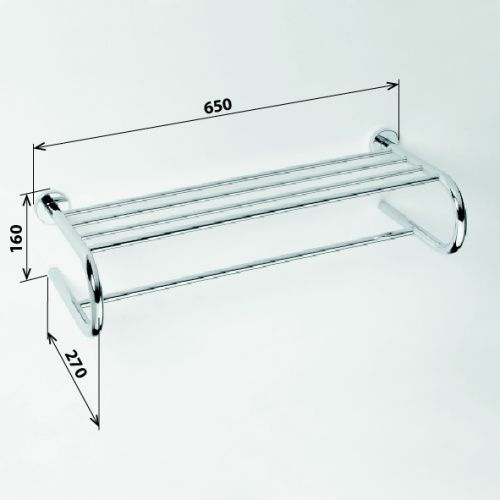 Полочка OMEGA для полотенец тип U, 270x650x155 мм