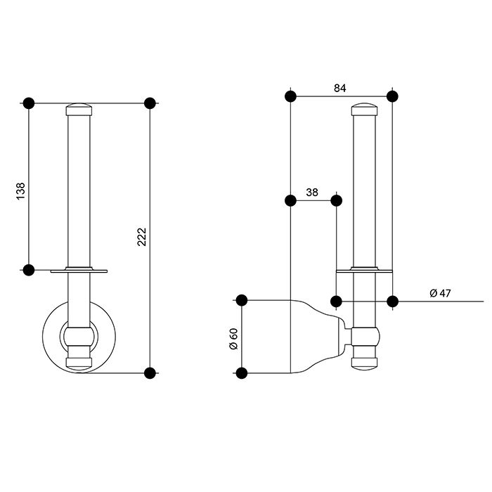 Bongio Axel Держатель для туалетной бумаги, 85х220 мм, цвет хром