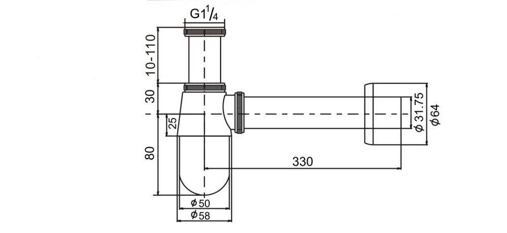 Сифон D&K для умывальника (DC9071), артикул DC9071