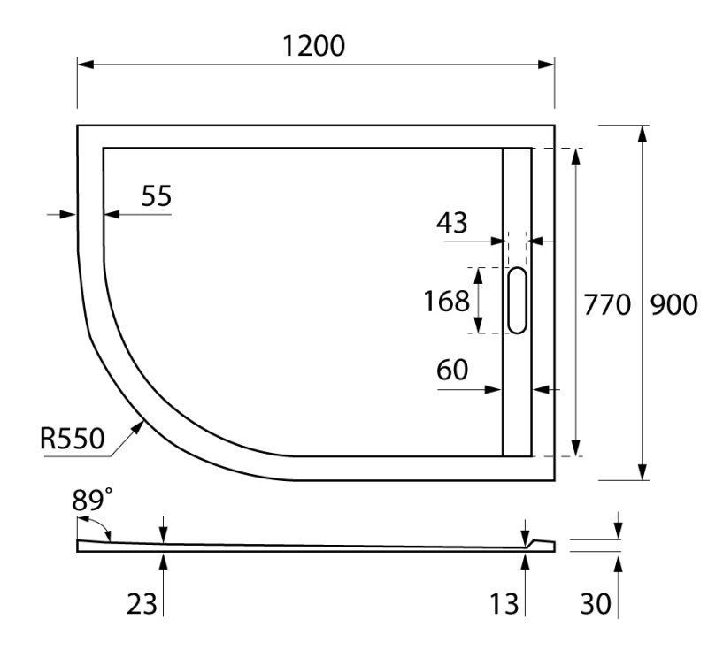 TRAY-AS-RH-120/90-100-SCR-R Экран для поддона из искусственного мрамора, правый TRAY-AS-RH-120/90-100-SCR-R Экран для поддона из искусственного мрамора, правый