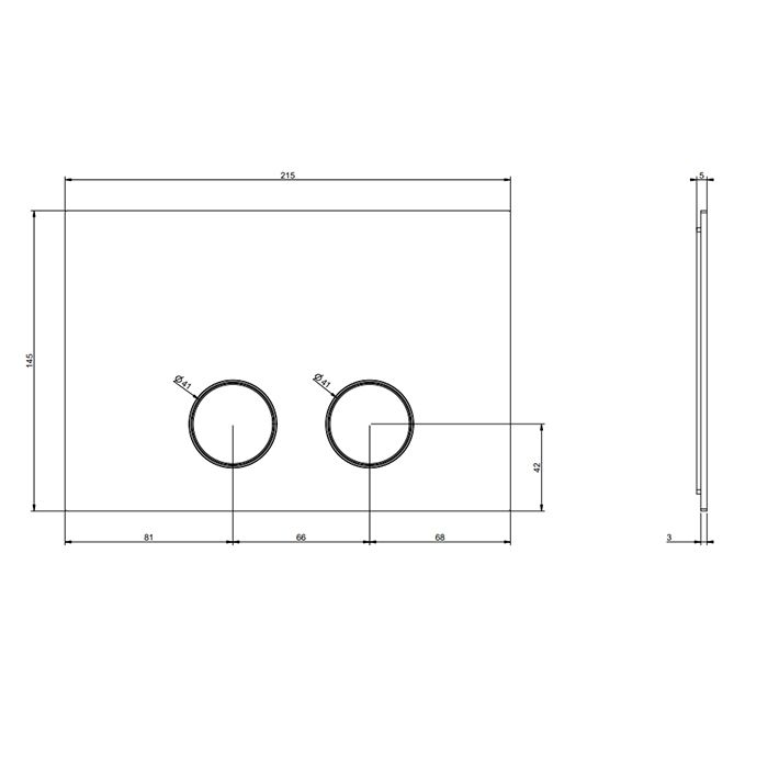 GESSI Клавиша смыва для унитаза, двойная, для систем инсталляций TECE, цвет Brushed Brass PVD