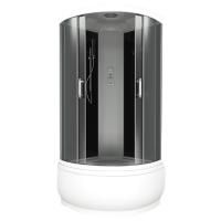 Душевая кабина Bas Арона 100х100 Eco стекло Графит задняя стенка Черная