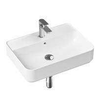 Комплект 4 в 1 Lavinia Boho Bathroom Sink Slim 21510341, накладная фарфоровая раковина 60 см, смеситель, латунный сифон, донный клапан quick-clac