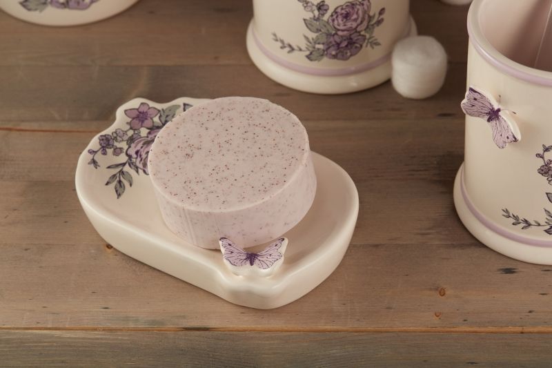 Мыльница Fora Butterfly FOR-BF036 Белая с декором