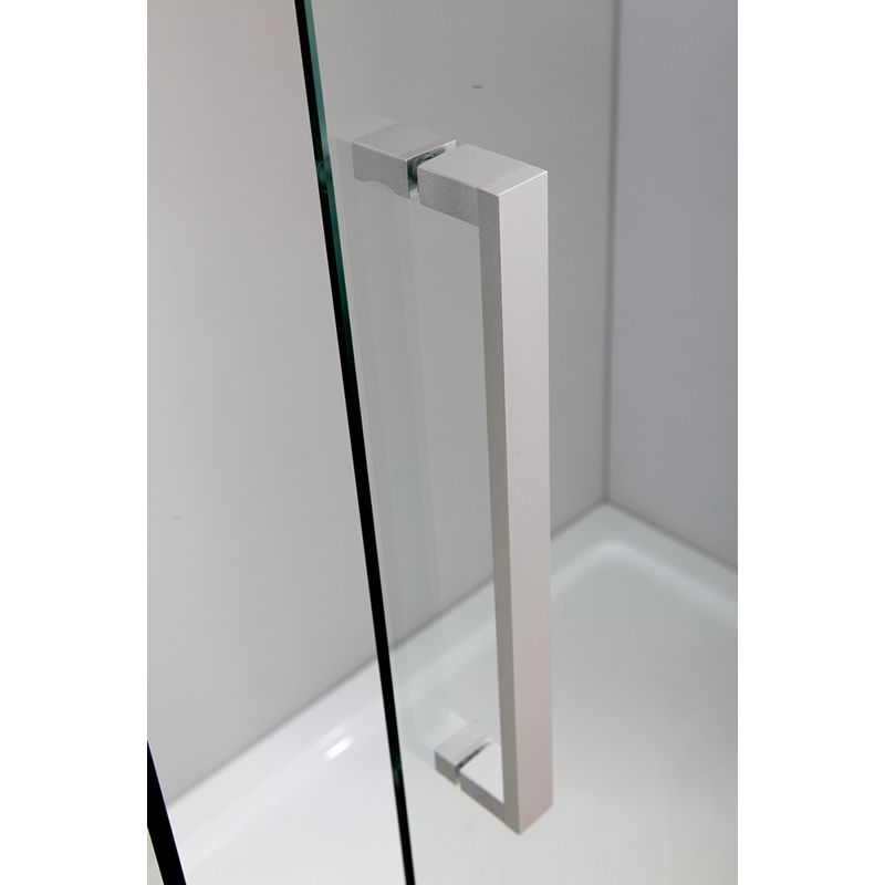 Душевой уголок Black&White Stellar Wind S202-900х900 квадратный профиль Серебристый хром стекло прозрачное