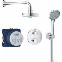 Набор для комплектации душа GROHE Grohtherm: встраиваемый Термостатический смеситель с переключателем верхний-ручной душ, круглая розетка, верхний душ RSH Cosmo 160 с кронштейном, ручной душ Euphoria с подключением и шлангом, хром (34735000) Набор для комплектации душа GROHE Grohtherm: встраиваемый Термостатический смеситель с переключателем верхний-ручной душ, круглая розетка, верхний душ RSH Cosmo 160 с кронштейном, ручной душ Euphoria с подключением и шлангом, хром (34735000)