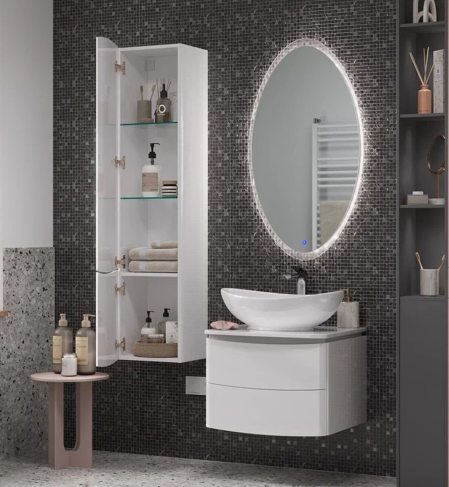 Пенал (35см) Velvex Luna pp.LUN.35, белый, артикул pp.LUN.35