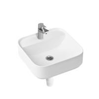 Комплект 3 в 1 Lavinia Boho Bathroom Sink Slim 21510240, накладная фарфоровая раковина 42 см, смеситель, пластиковый сифон