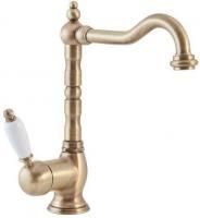 Смеситель Для Раковины CEZARES Elite-2 Бронза (ручка Белая) Opadiris