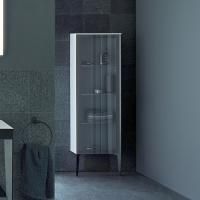 Duravit XViu Шкаф подвесной со стеклянной дверью 1330x400x360мм, (петли слева), корпус: белый глянцевый / фасад: чёрный матовый
